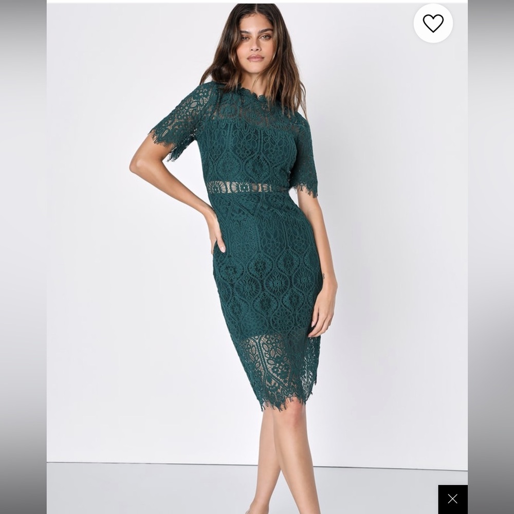 Lulu’s Remarkable sheer lace short sleeve mini dress - Picture 6 of 8
